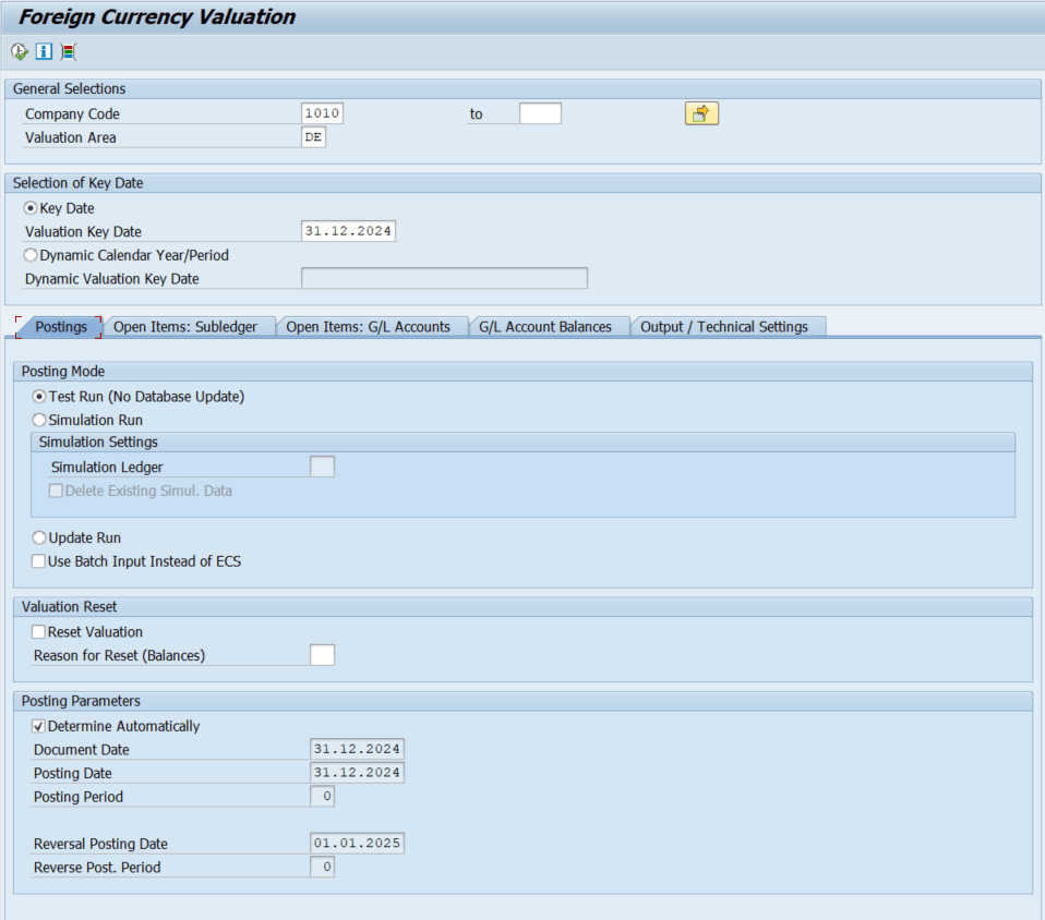 SAP transaction FAGL_FCV for carrying out foreign currency valuation in SAP S/4HANA – Overview of postings and valuation results